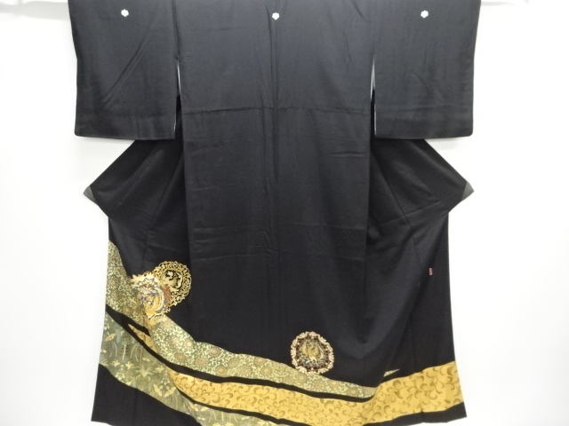 JAPANESE KIMONO / TOMESODE / KINSAI / EMBROIDERY / FLORAL SARASA